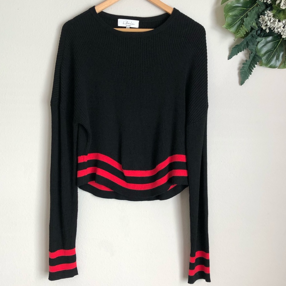 L’Academie Black and red sweater